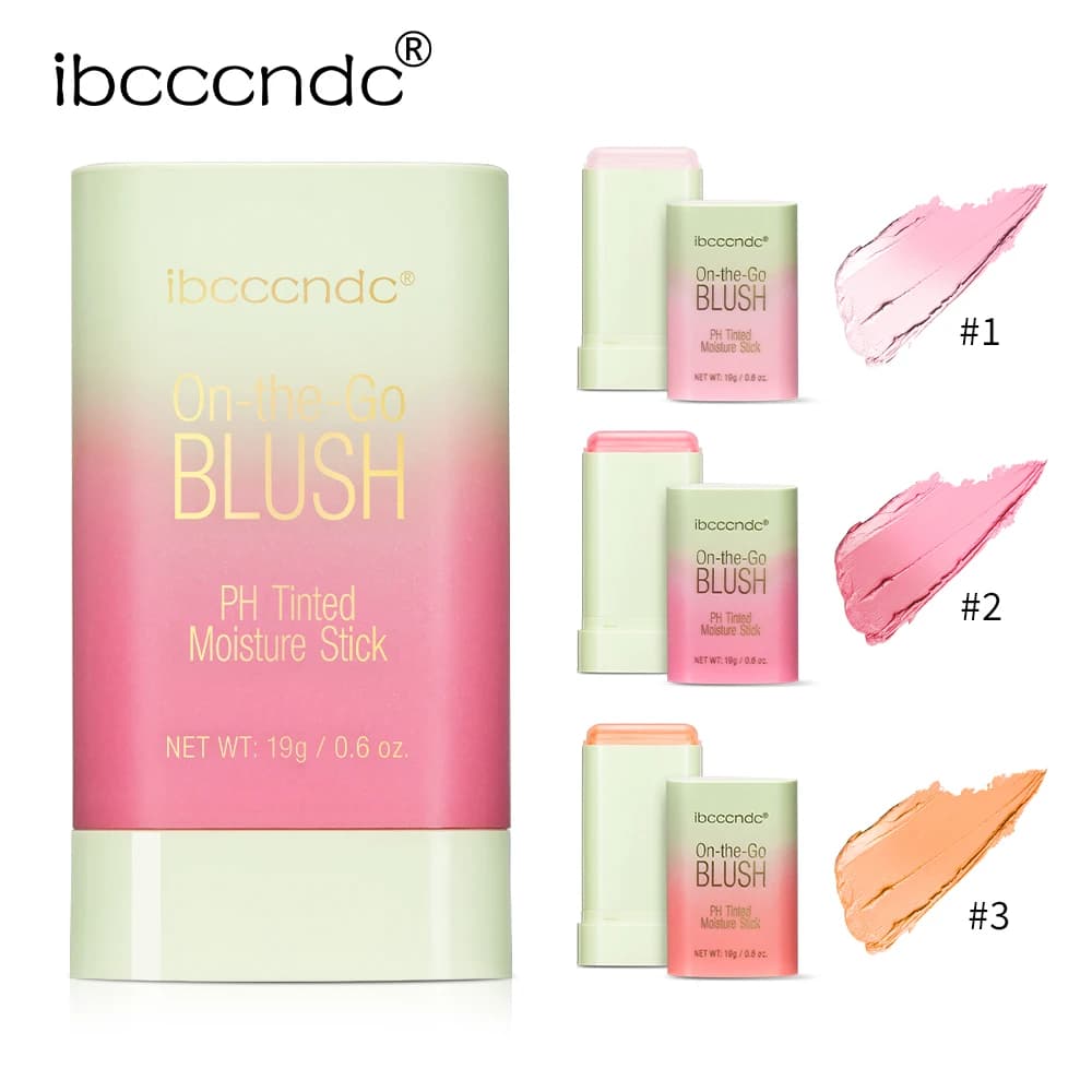 PH colored Moisture Stick Blush Stick Natural Cheek Face Rouge fard Lasting High Color Rendering Brightening Skin Waterproof