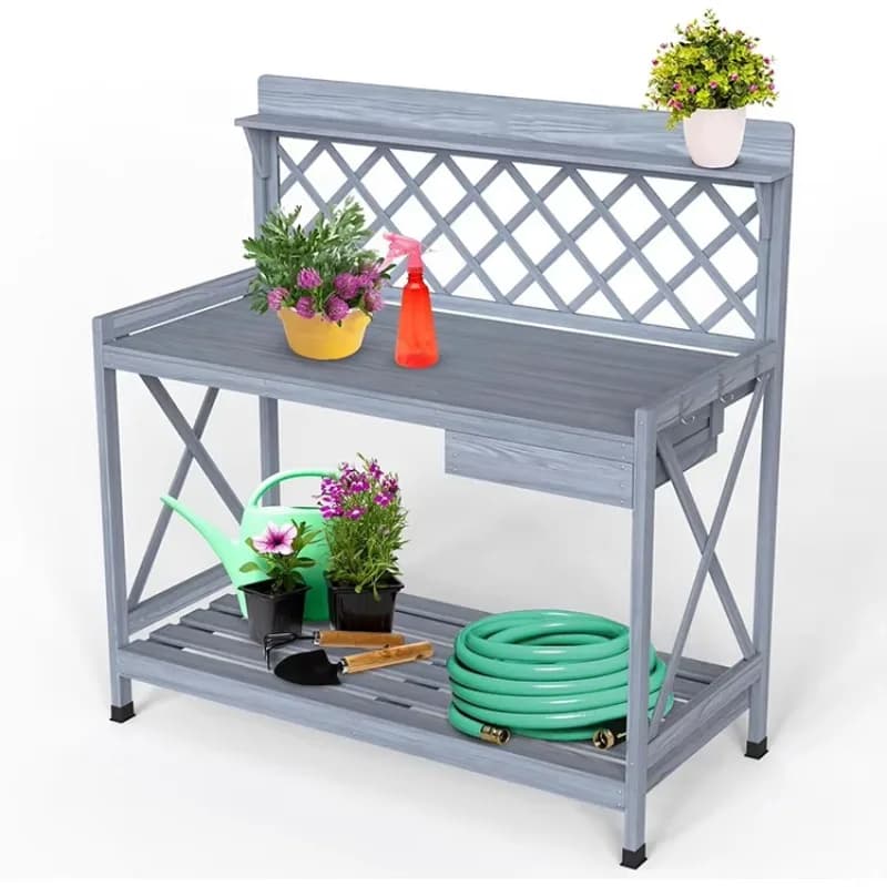 Wooden Potting Planting Bench Table Workshop Work DIY Station Woodworking Workbench