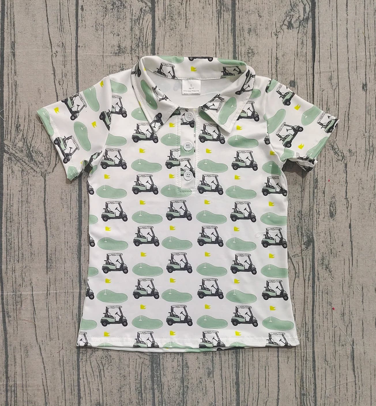 Z1213-14 BT1585 Abbigliamento primaverile per bambini Camicia con stampa da golf a maniche corte Top per neonato