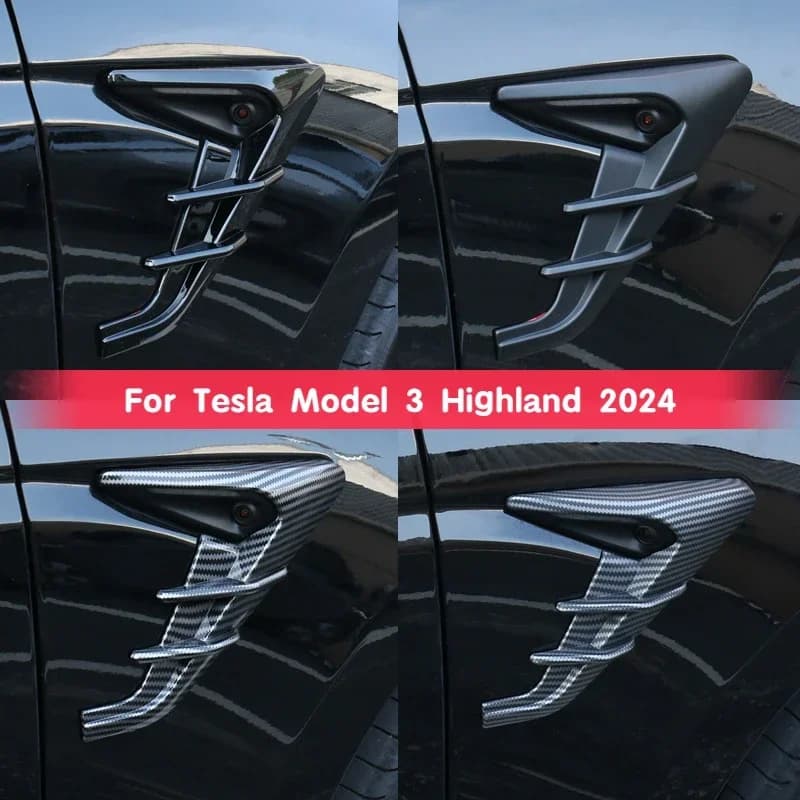 Side Camera Cover for Tesla Model Y/3+ Highland 2026 Leaf Board Camera Protective Cover Thunder Side Sign Decoration Accessories