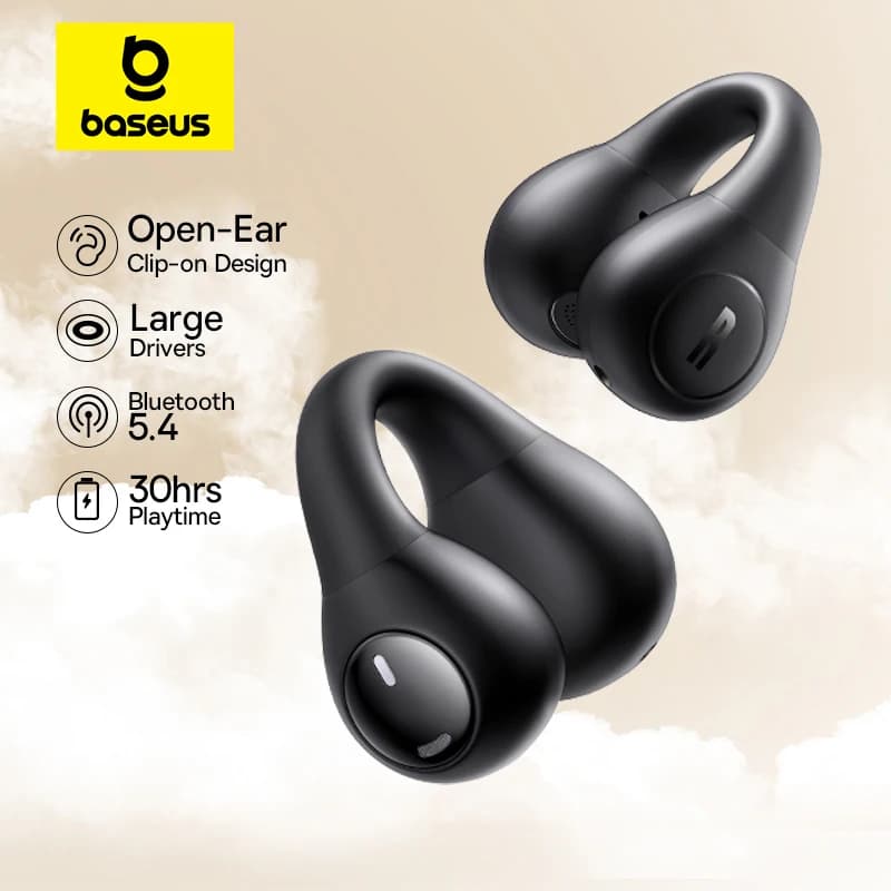 Baseus Bass 15 Clips Open earphones Bluetooth 5.4 Clips for ear Auxiliary Sports TWS Headphones ENC to 2 microphones
