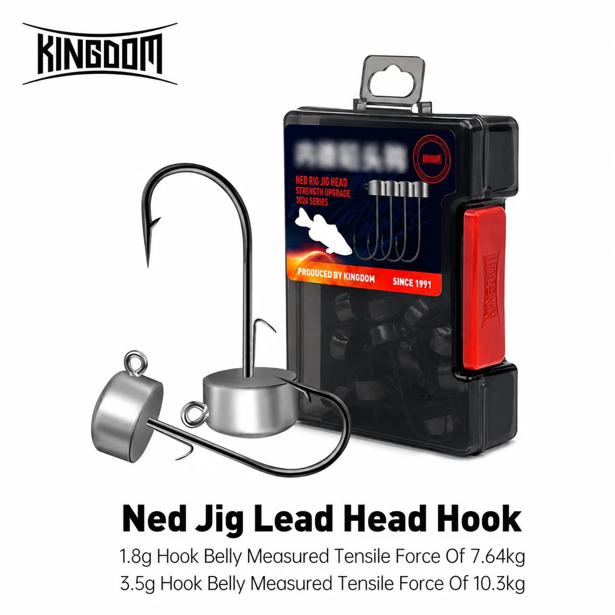 Kingdom 12pcs Ned Rig Jig Head Fishing Hooks 1.8g 2.7g 3.5g 4.2g Hook For Soft Worm Lure Bass Fish Pesca Pike Trout Accessories