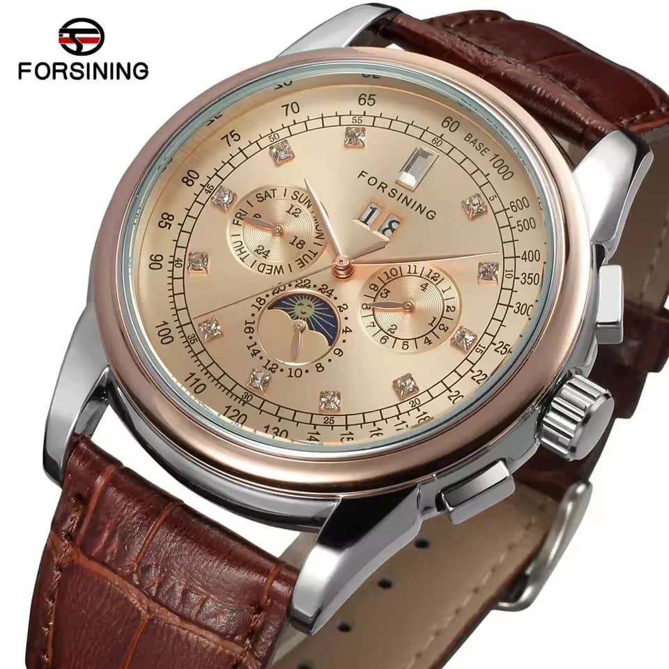FORSINING Replica Multifunctional Shanghai Automatic mechanical diamond watch waterproof high-end luxury elegant wristwatch