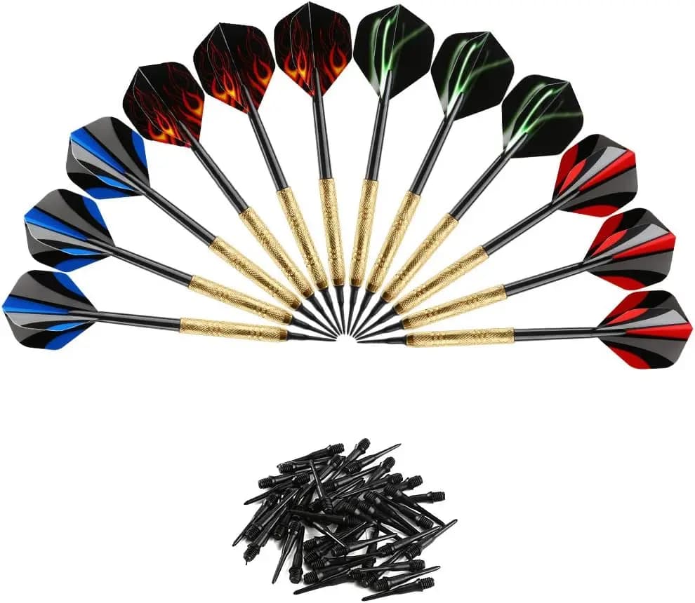 Set di 12 Freccette con Punta Morbida e 36 Punte Extra, 14g con Punta in Plastica per Tavole da Freccette Elettroniche