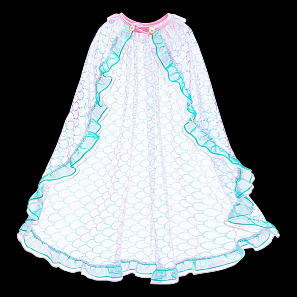 Spring Children's Button Mesh Sequin Cape Baby Girl Halloween Mermaid Cosplay Glitter Cloak Kids Carnival Party Princess Shawl