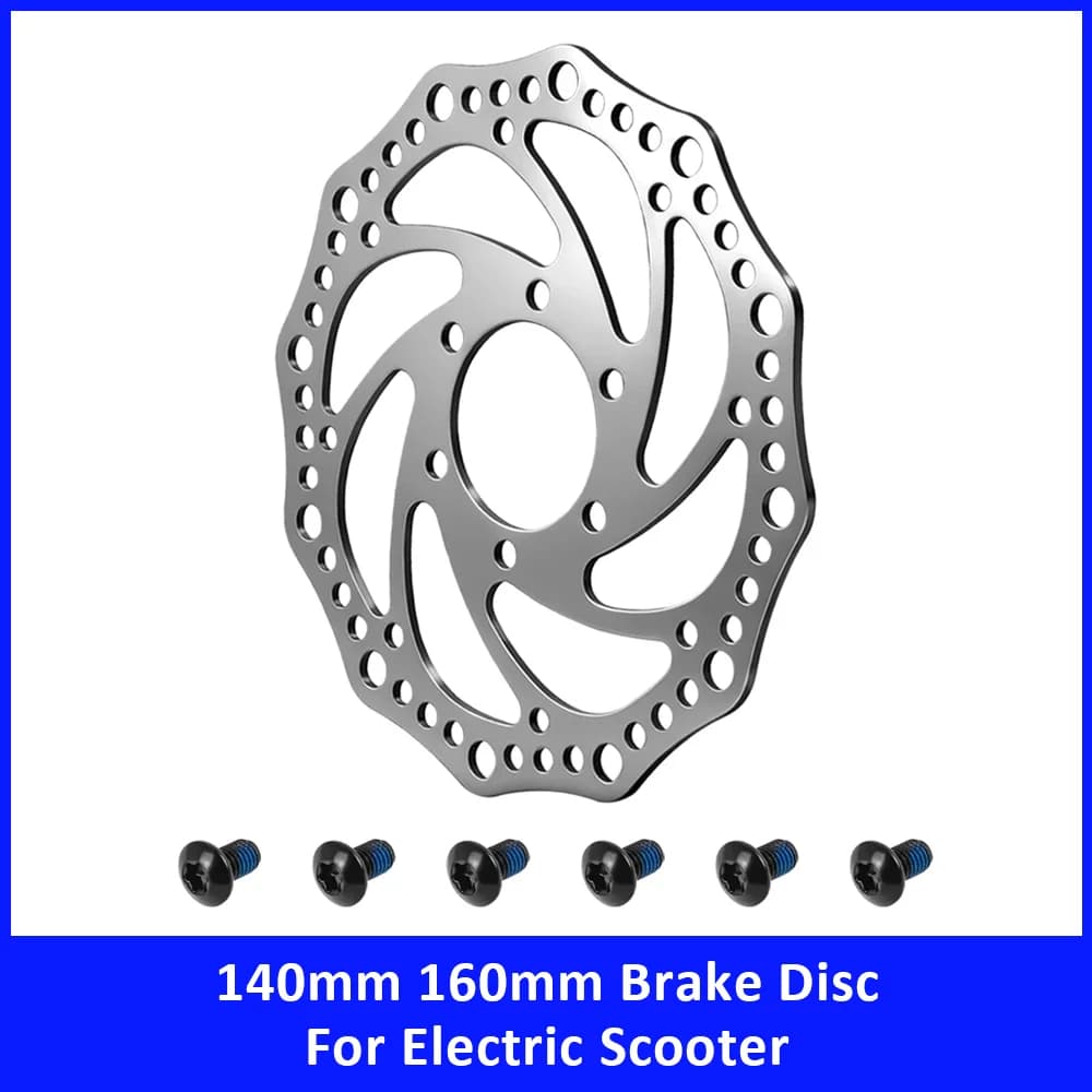 140mm 160mm Stainless Steel Brake Disc for Electric Scooter Rotor Pad with 6 Screw Electric Scooter Accessories Replacement Part