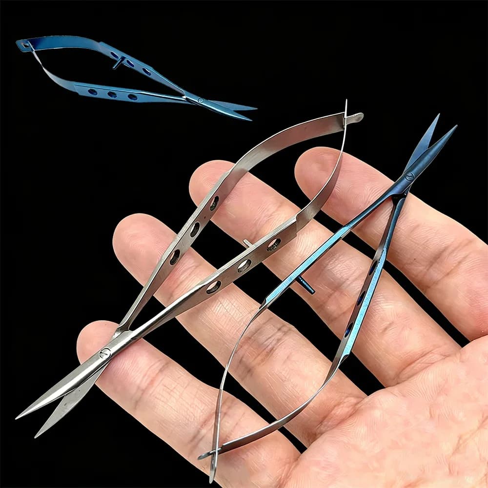 12cm Ophthalmic Conjunctival Scissors Curved Tip Micro Surgical Scissors for Dental & Eye Procedures