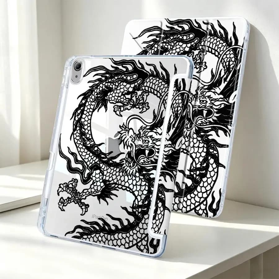 Tablet Case For Samsung Galaxy Tab A8 S10 Lite S7 FE S8 A11 A9 Plus S9 Plus With Pen Slot Cover Cool C-Chineses Dragon