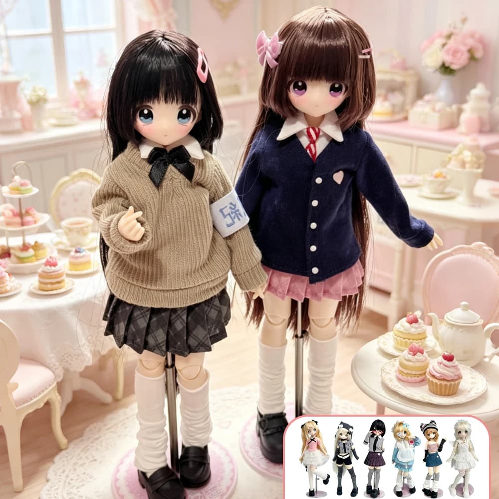 BJD Blind Box Anime Action Figure Don't Touch My Bangs Movable Joint Kawaii Surprise Collectible Dress Up Art Doll Ornament Gift