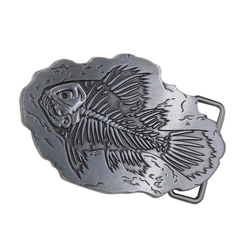 Fibbia per cintura fossile a lisca di pesce da 40mm con finitura peltro cinturino in pelle artigianale fatto in casa Retro Pin Strap accessorio Jeans uomo fai da te