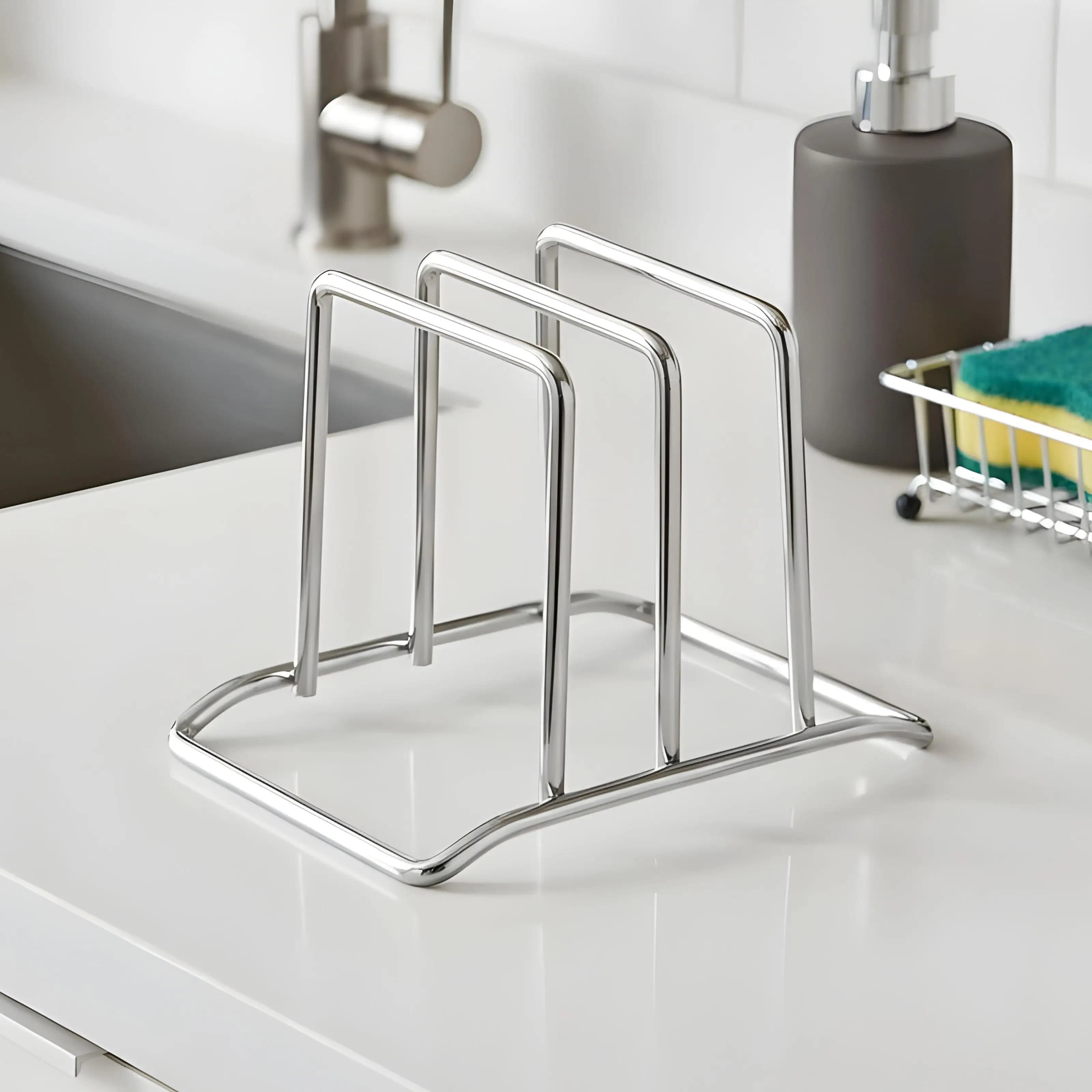Stainless Steel Cutting Board Holder Adjustable Organizer durable Rack For cabinets Sheets Chopping Boards Metal cutting board