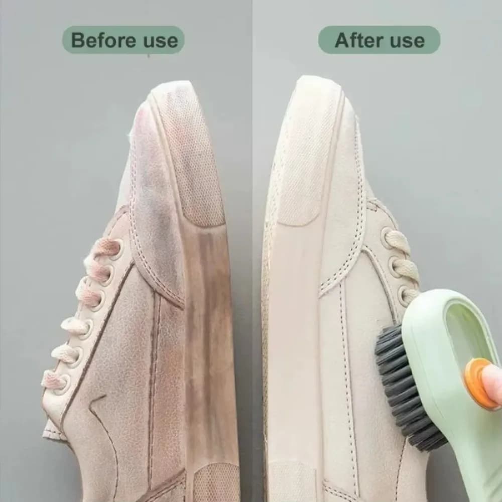 Spazzola per la pulizia multifunzione, spazzola per scarpe e vestiti con setole morbide e manico lungo – Strumento per la pulizia a liquido per uso domestico e lavanderia
