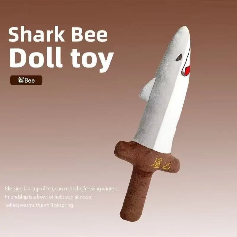 Peluche a forma di squalo con pugnale, nuovo stile, divertente, novità, giocattolo imbottito, regalo di compleanno creativo per bambini e bambine, cuscino morbido, regalo.