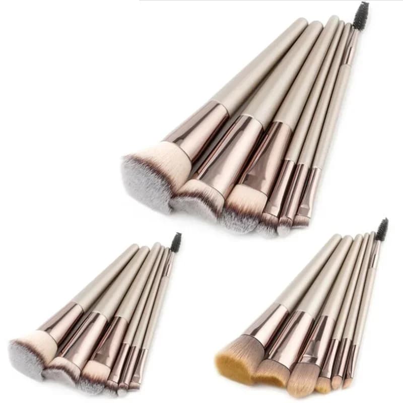 6 pezzi kit pennelli per trucco professionale champagne oro manico in legno fondotinta in polvere fard ombretto pennelli set strumento cosmetico