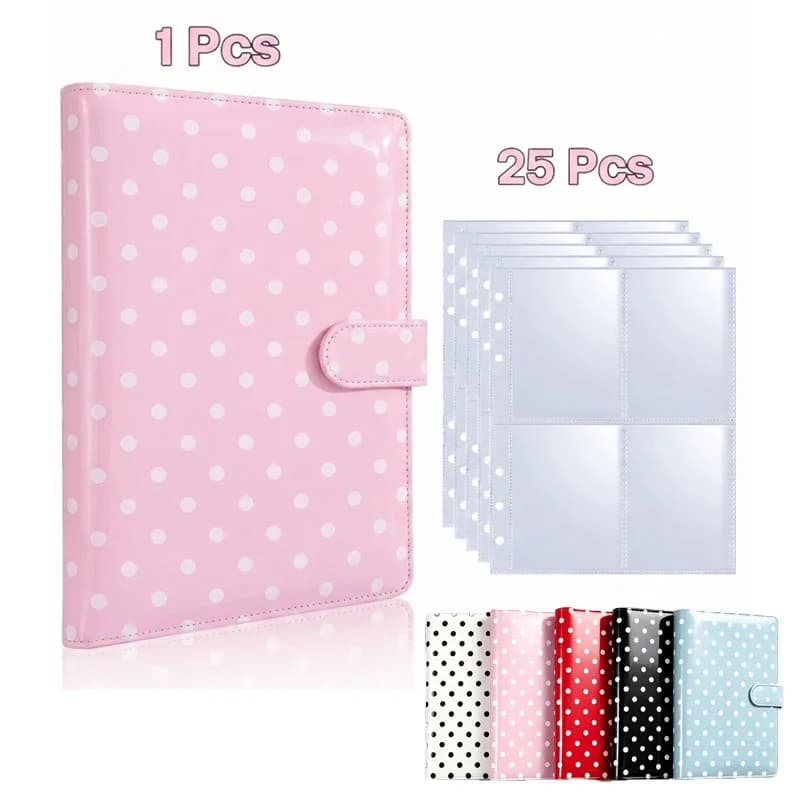 New PU Leather Binder Cover with Magnetic Buckle Closure 6 Ring Personal Notebook for Organizing Planner Photo Card Sleeves