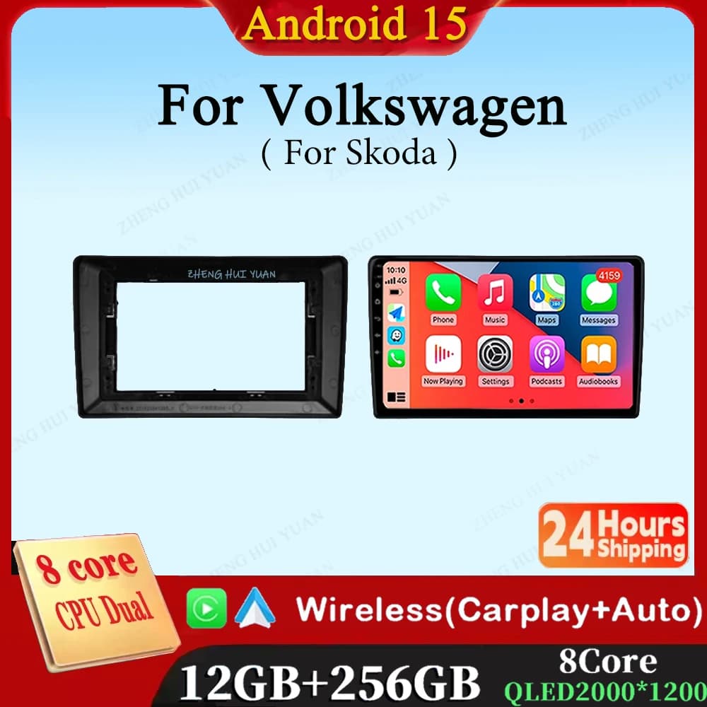 Android 15 Per Volkswagen Bora Golf 6 Passat Scirocco Sharan Touran Amarok Per Skoda Octavia Fabia 2 Carplay Auto Multimedia RDS