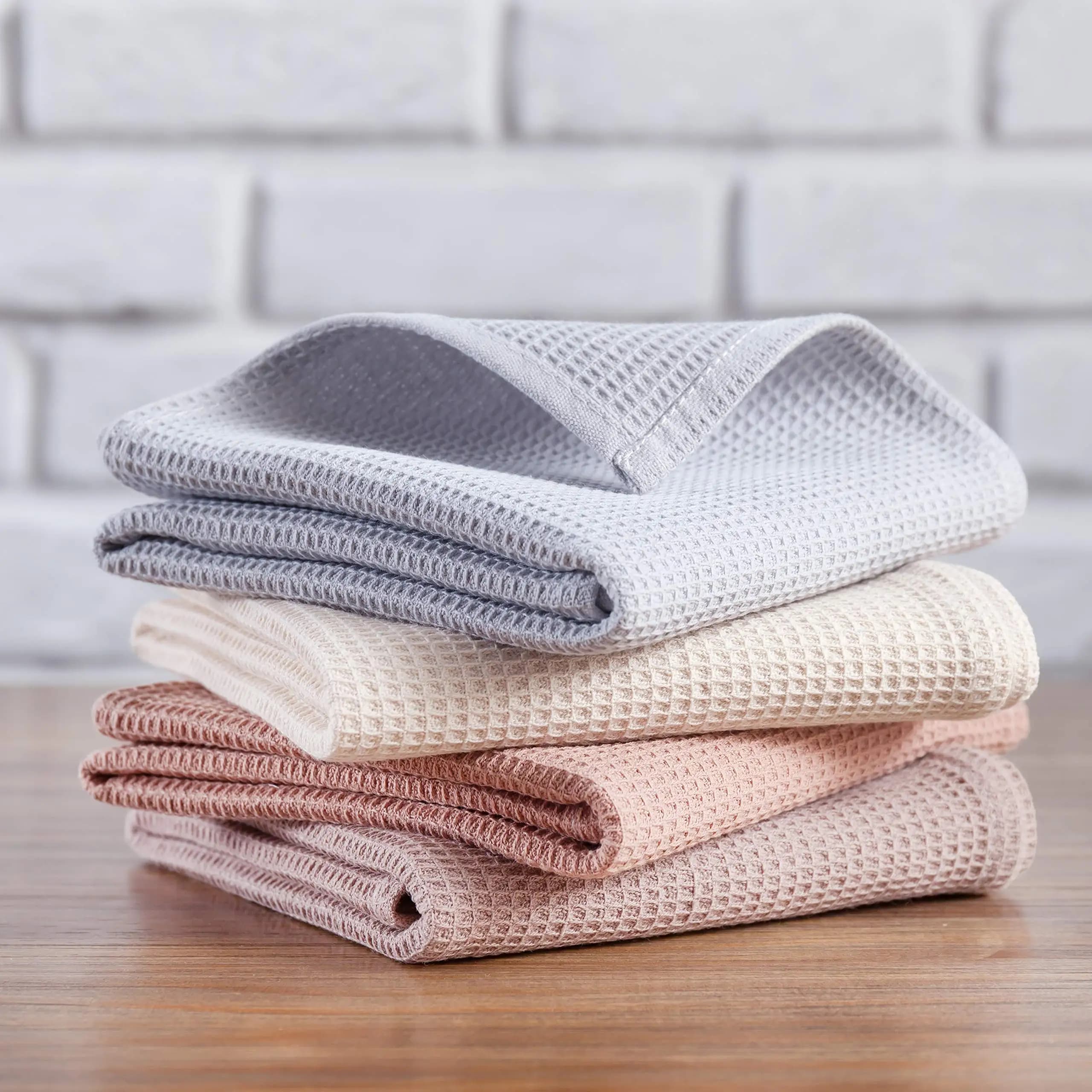 Soft Absorbent Tea Towel Kitchen Towels Cotton Dish Rags,45x65cm Large Kitchen Dinner Plate Hand Towel Dishcloths Cloth Napkins