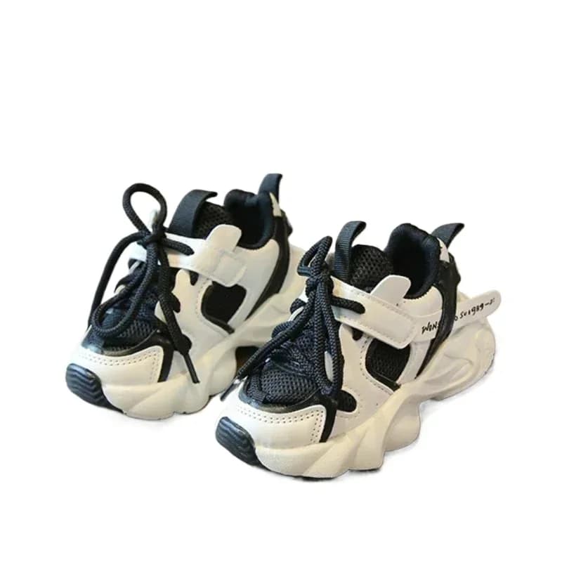 Comfortable running sneakers for school, for big children, unisex, for children, for boys and girls, in synthetic leather, low shoes with laces