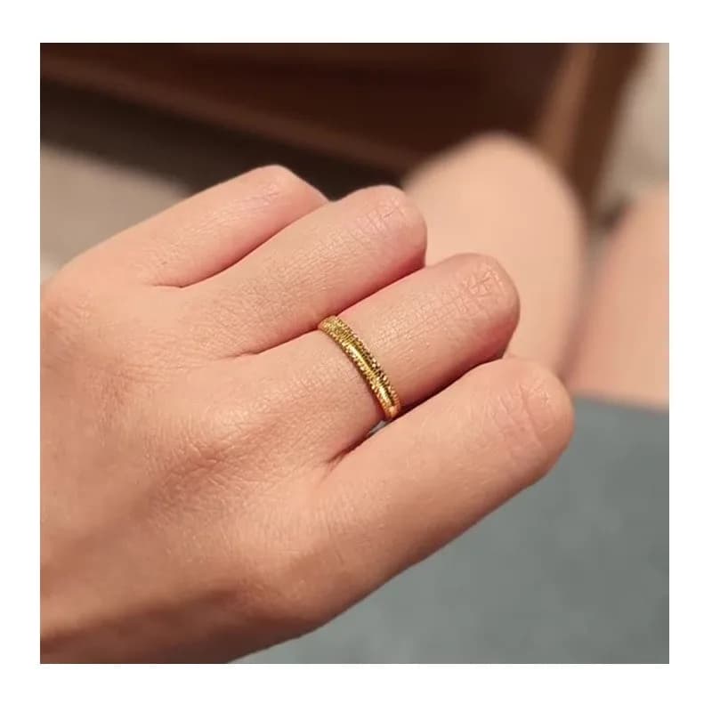 Retro Light Luxury Geometric Ring, Simple and Fashionable Old Money Style Index Finger Ring, Adjustable Opening, Versatile Desig