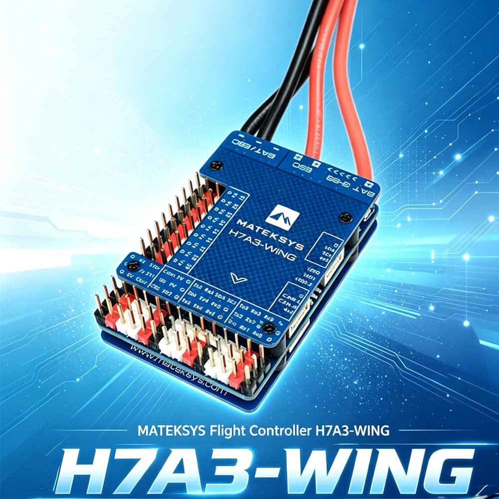 MATEK Mateksys Flight Controller H7A3-WING STM32H7A3RIT6 ICM42688P 3-8S Built-in OSD For RC Multirotor Airplane Fixed-Wing Drone