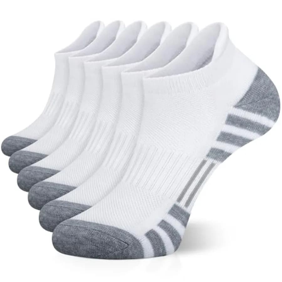 Airacker Ankle Athletic Running Socks Cushioned Breathable Low Cut Sports Tab Socks for Men and Women 6 Pairs