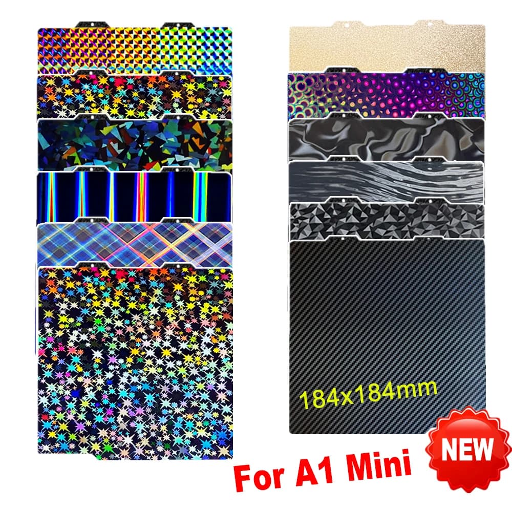 PEI Sheet 184x184mm for Bambulab A1 Mini Bambu Lab Construction plate Steel sheet plate plate for springs with smooth thermal bed for Bamboo Lab A1 Mini