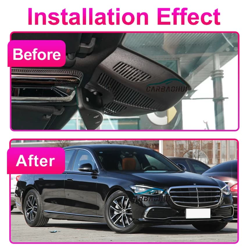 New! Plug and Play Dash Cam for Mercedes S-Class W221 W222 (2021-2024), OEM Style, Loop Recording, Night Vision, Wide Angle