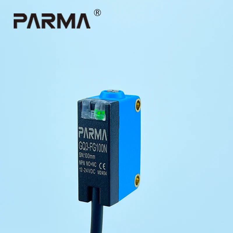 PARMA Photoelectric sensor visible LED red diffuse reflection D61 detection range of 100mm, Gq3-fg100n
