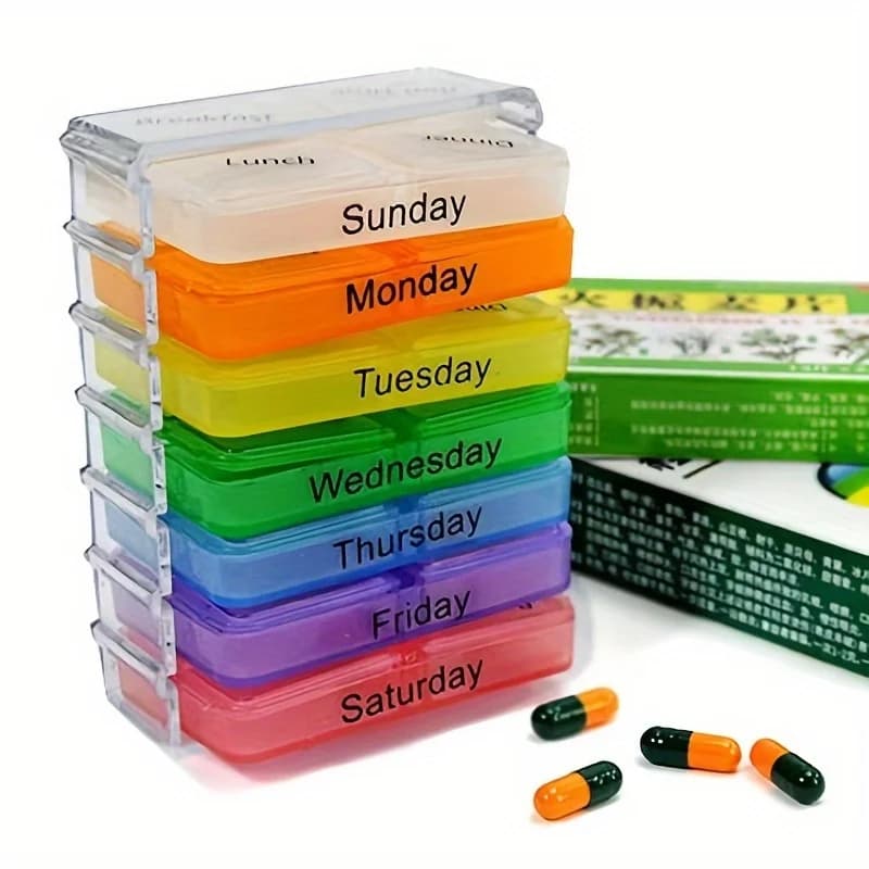 1pc Daily Pill Organizer - 4 Times a Day, Travel-Friendly Pill Box for Vitamins, Supplements, and Medications