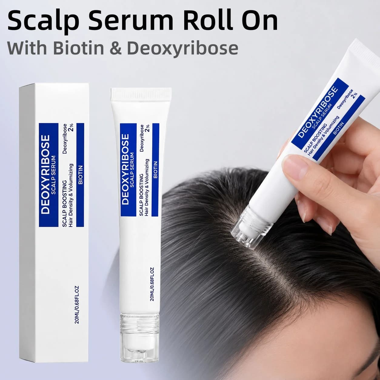 Scalp Serum With Biotin Deoxyribose,Boosts Hair Follicle Vitality Promote Hair Density Nourishing Scalp Make Fuller-Looking Hair