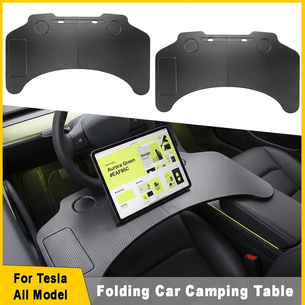 Car Portable Laptop Computer Desk Mount Stand Foldable Dining Table Drink Food Coffee Tray Board For Tesla Model 3 Y S X YL