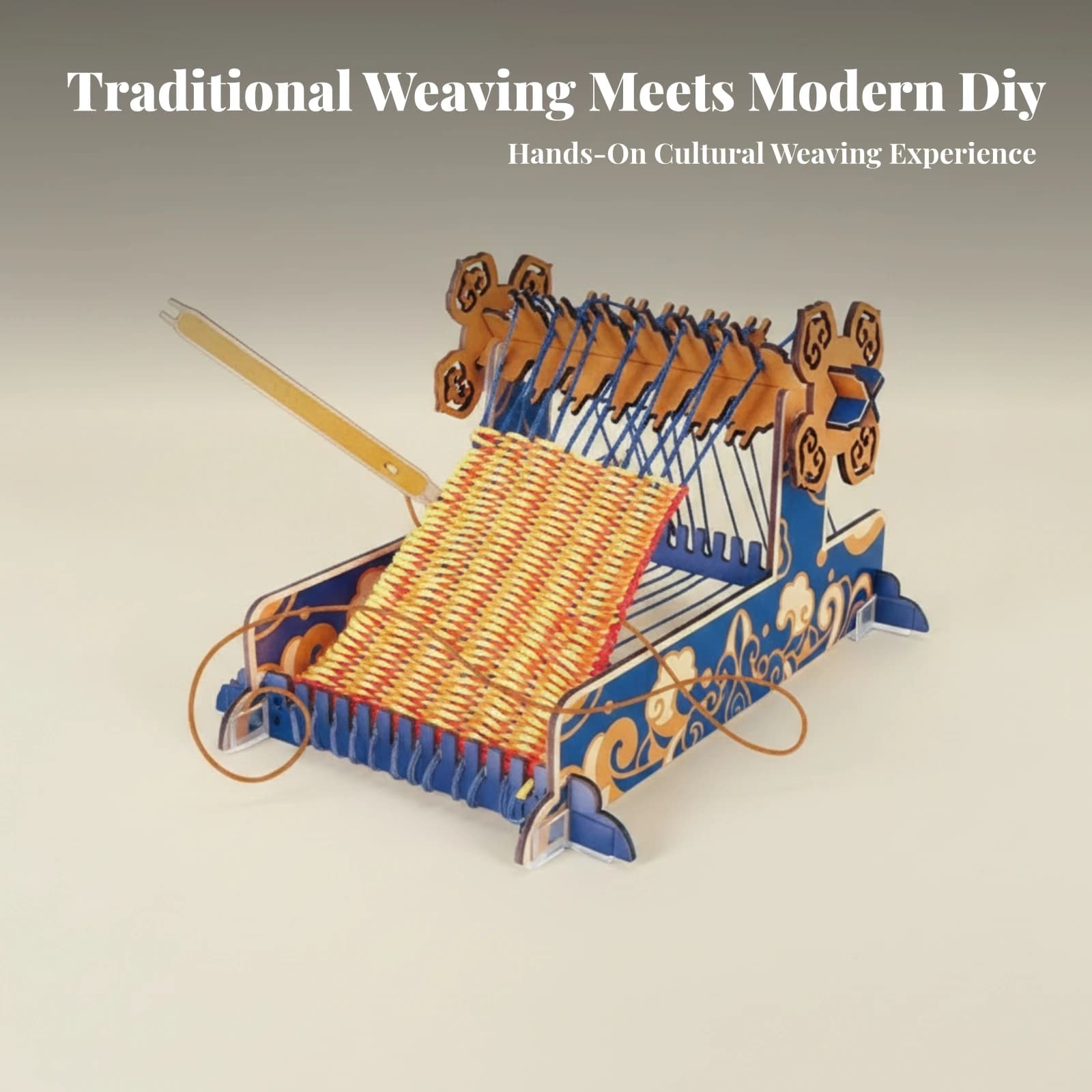 Tabletop Weaving Frame Screenunplugged Hand-Crank Loom Kit Multicolor Small Woven Craft Kit