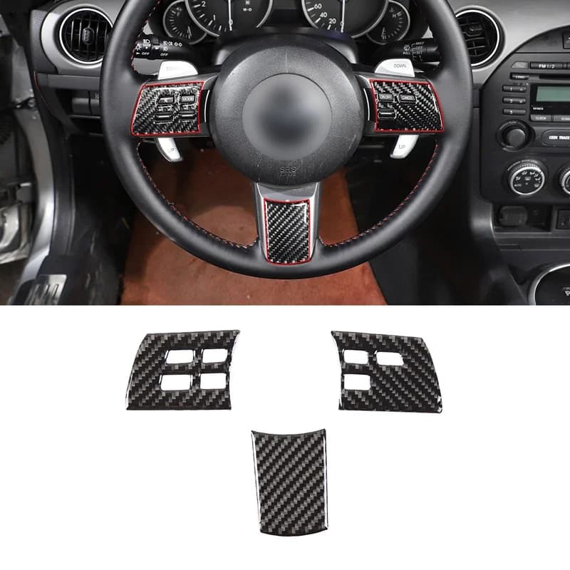 For Mazda MX-5 NC 2009-2014 Soft Carbon Fiber Car Flyer Pulsing Central Console Cover Frame Sticker Interior Accessories