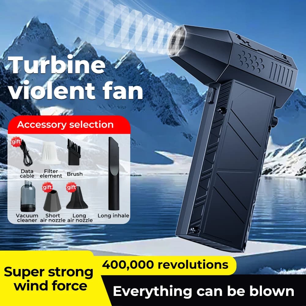 400000 giri/min X6 Ventilatore d'aria Potente polvere Aspirapolvere Ricarica rapida Vento forte Brushless Ventola violenta Strumento di pulizia del computer per auto