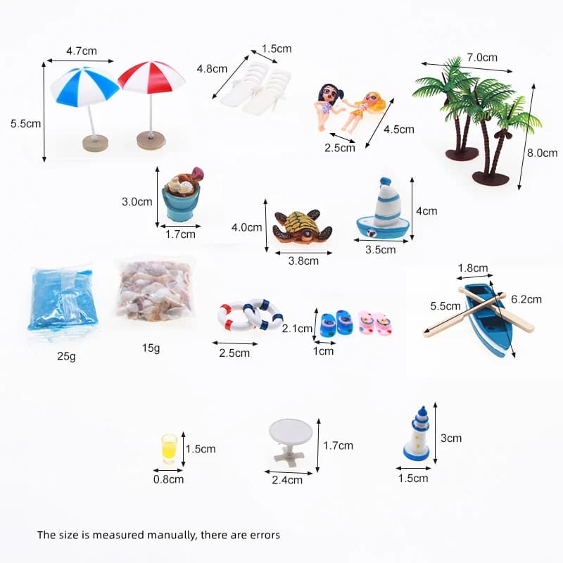 Ocean Beach miniature parasole artificiale sedia Umbella ancora per barca Micro paesaggio per giardino accessorio pastorale Decor giocattolo per bambini