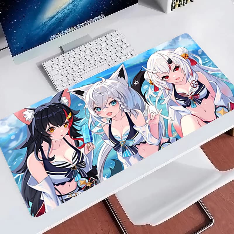 Large Mouse Pad Japanese anime Extended table cushion Hololive Nakiri Ayame kawaii Keyboard Desk Mat PC Gamer E-sports MousePad