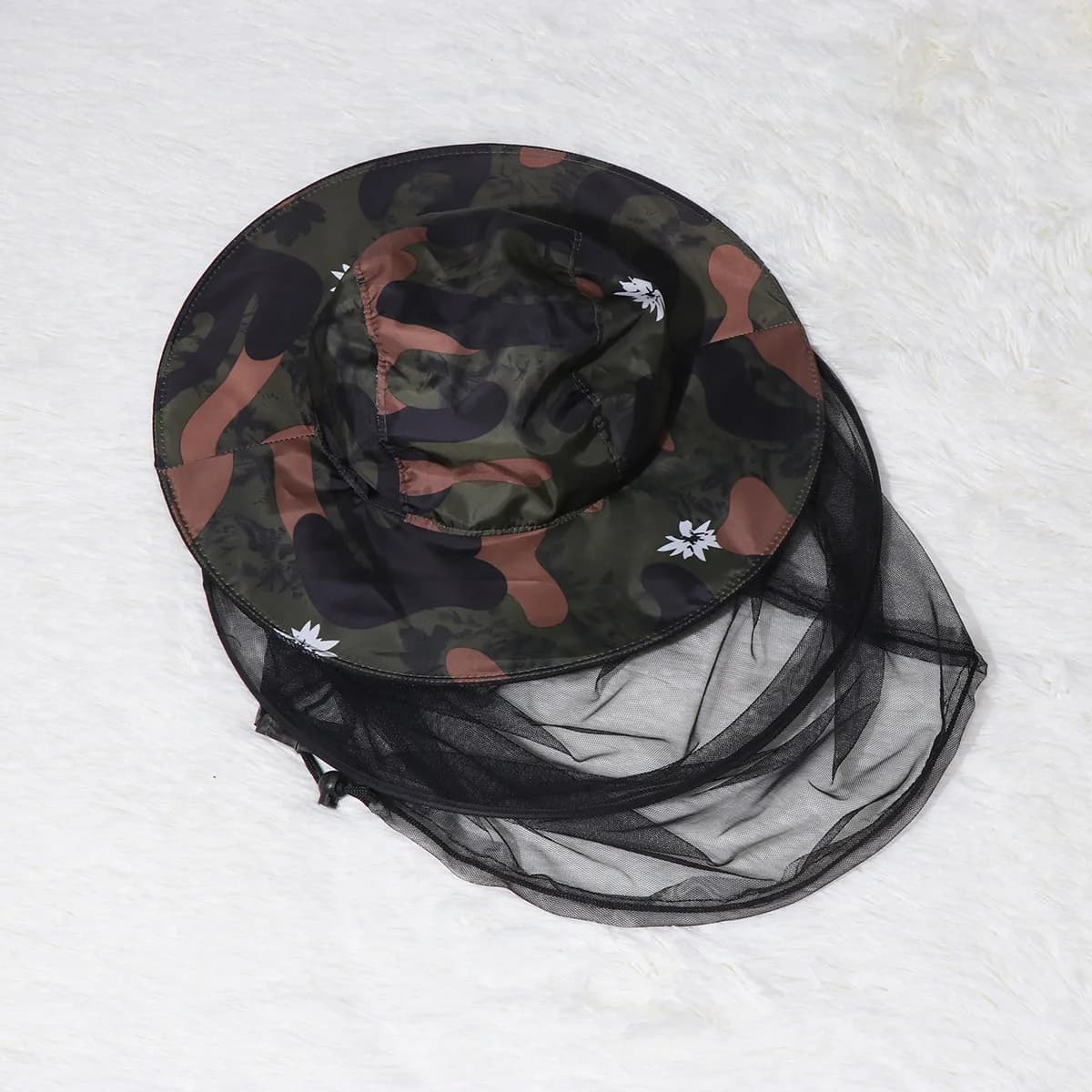 Cappello da Pesca con Rete Anti-Zanzare, Protezione UV, Traspirante, Asciugatura Rapida, Cordino Regolabile, Ideale per Escursionismo e Campeggio