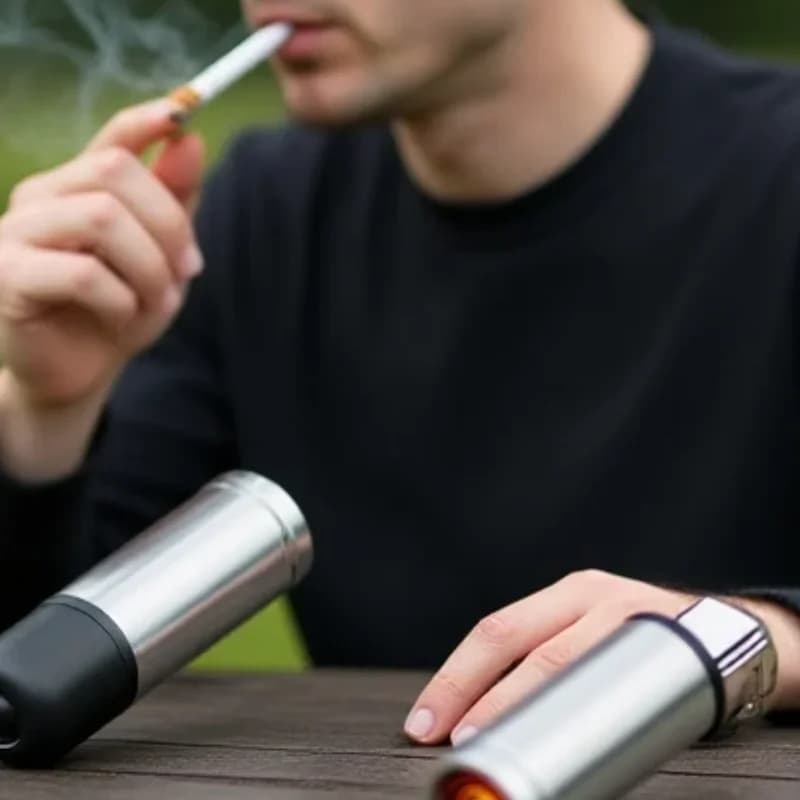 Type C No Battery No Flame Portable Safety Lighter Adapter Mini Lighter Blow-to-Ignite Auto Shut-Off For Air Travel Outdoor