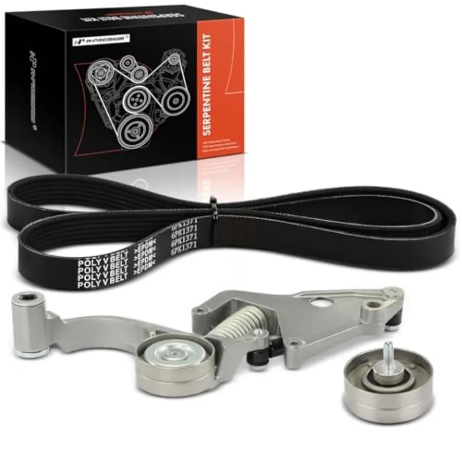 Kit di trasmissione a cinghia serpentina del motore con tenditore e puleggia di rinvio compatibile con Mini Cooper Serie [R52/R53] 2002 2003 2004 20