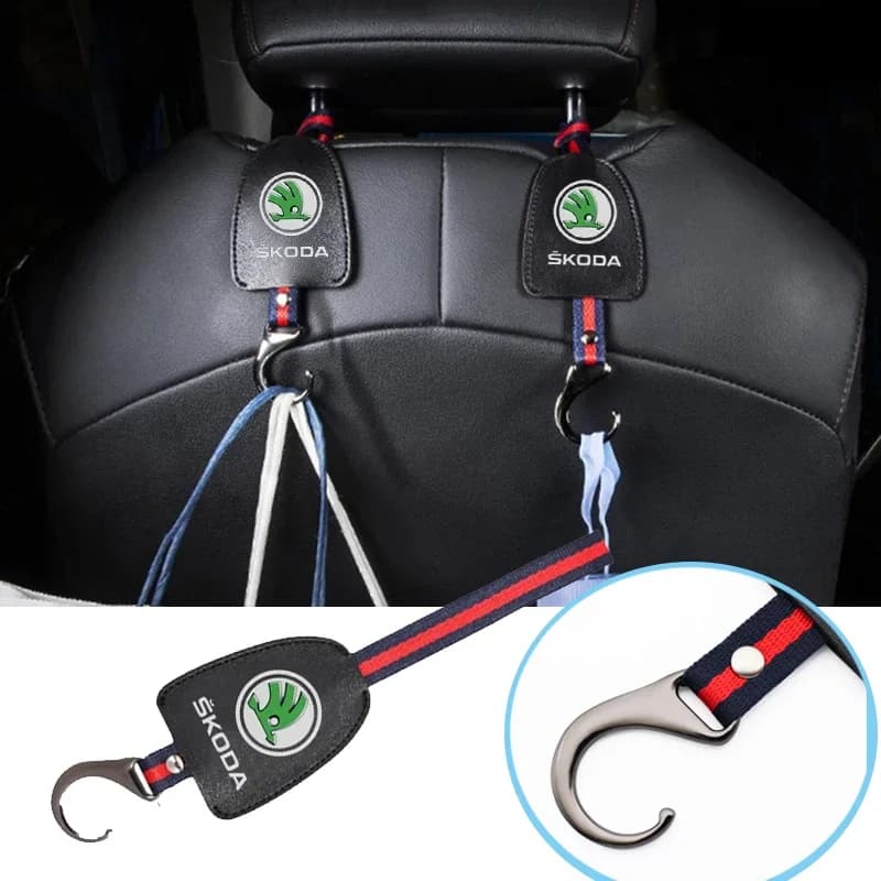 Sedile posteriore dell'auto Organizer Gancio di stoccaggio Gancio Styling per Skoda Superb Fabia Kodiaq Karoq Citigo Octavia VRS Yeti Rapid Scala