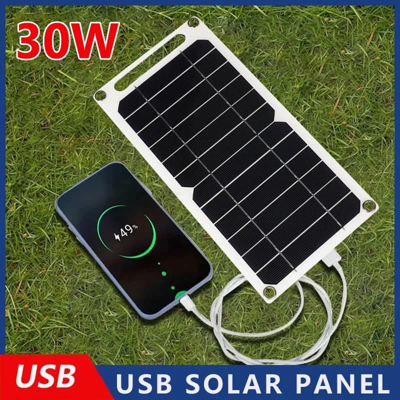 Pannello solare da 30 W con USB portatile 5 V Cella solare Escursionismo all'aperto Campeggio Power Bank per caricabatteria da banca di ricarica per telefono cellulare