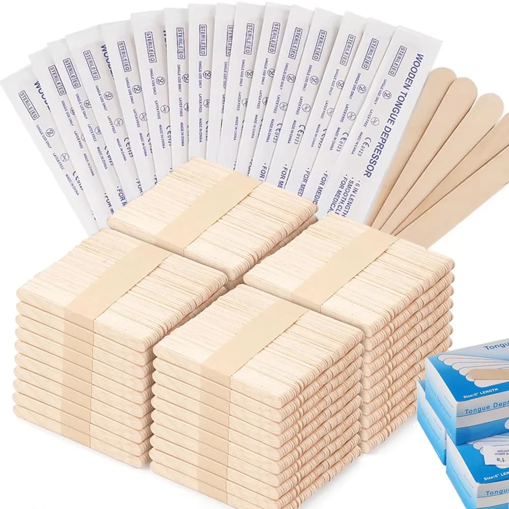 300/100/30/5pcs Wooden Tongue Depressor Tattoo Waxing Removal Sticks Individually Paper Packing Beauty Tool Tattoo Accessories