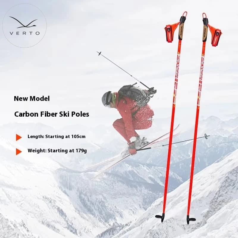 Customized Carbon Fiber Nordic Alpine Ski Poles Lightweight Outdoor Sports Gear for Skiing & Trekking with Anti-Slip Grip