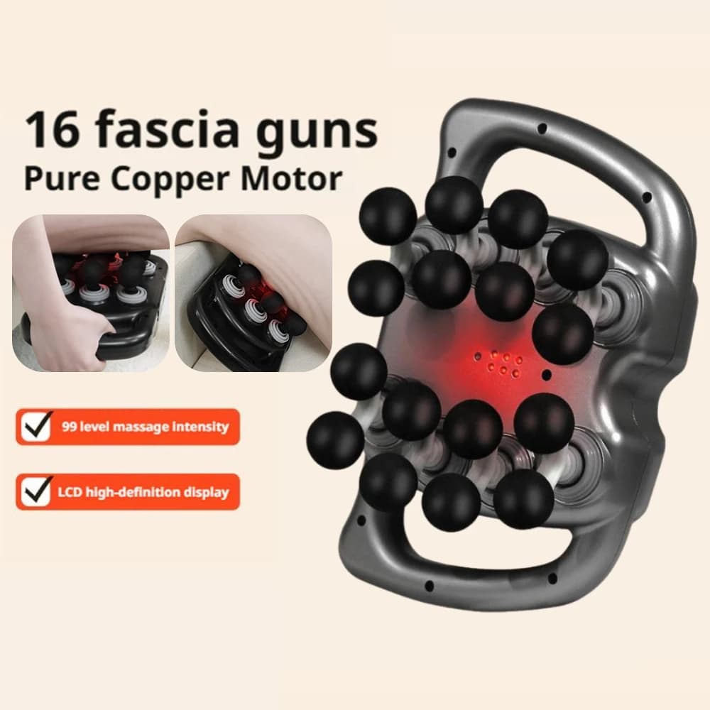 Professional Changing Massage Gun Neck Life Massage Machine 16 Head Wireless Massage Gun Full Body Muscle Relaxation Pain Relief