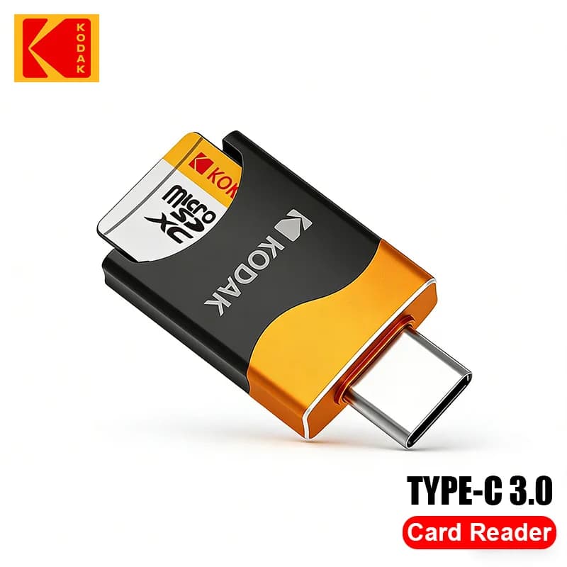 NUOVO Lettore di schede Micro SD KODAK T330 Tipo-C, adattatore OTG ad alta velocità per schede di memoria TF, adatto per telefoni cellulari, tablet e computer