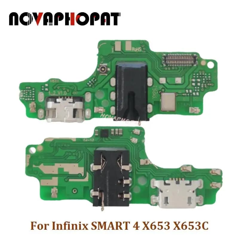 Novaphopat for Infinix SMART 4 X653C USB Dock Charger Port Plug headphones Audio Jack microphone Cable charging card