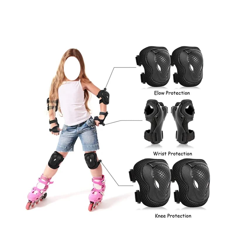 6 pezzi/set ginocchiere di sicurezza per bambini gomitiere protezioni per i polsi equipaggiamento protettivo per bambini per ragazze ragazzi ciclismo pattinaggio a rotelle