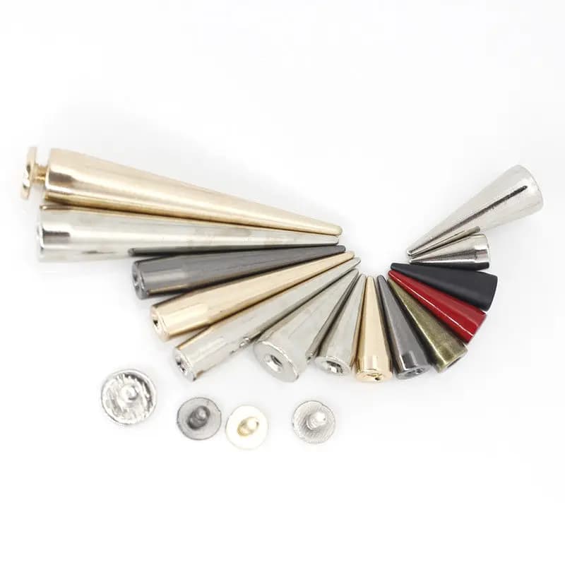 10pcs metallo solido cono a vite borchie proiettile Spike rivetti Punk lunghi per borsa artigianale in pelle abbigliamento abbigliamento scarpe decorazioni fai da te