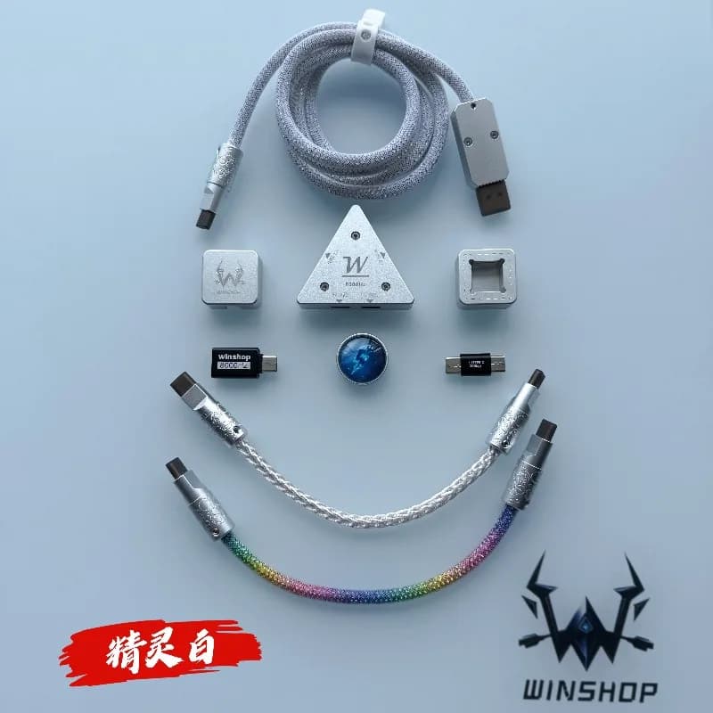 Cavo Winshop 8K Separabile da 1 a 2 Interruttore magnetico Cavo per tastiera Tipo-C Porta USB Cavo dati per tastiera da gioco per computer desktop