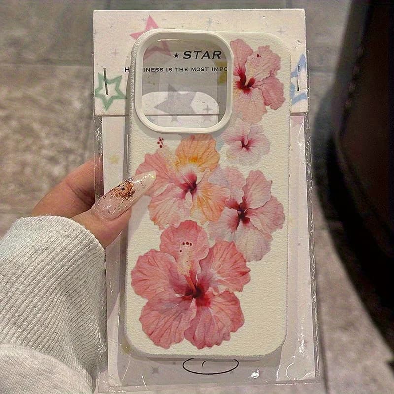 Elegant TPU Soft Cover with Design Watercolor Ibisco for iPhone 17 16 15 14 13 12 11 Pro Max XS X XR Plus 17 Air 17 Pro